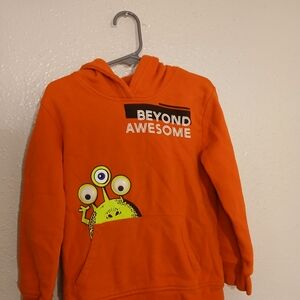 Beyond Awesome Kids Orange Hoodie with Monster Graphic
